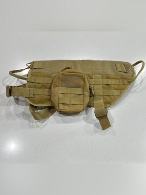 Medium sized dog Tactical harness with Molle panels and to pouches